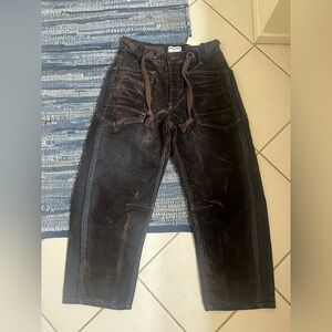 We The Free Moxie Flocked Pull-On Barrel Jeans